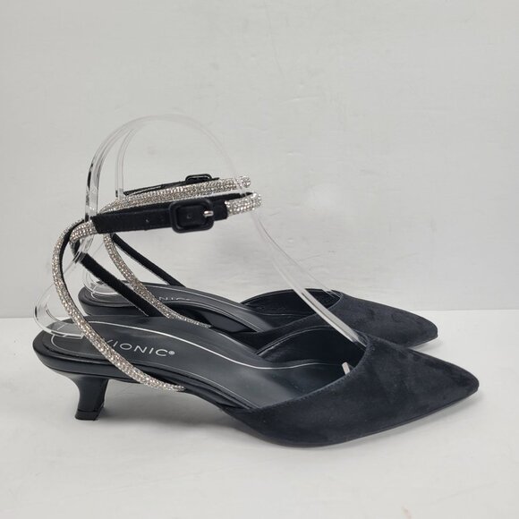 Vionic Shoes - Vionic Jacynda Women's Black Suede Kitten Heel Shoes US Size 6